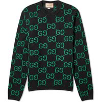Пуловер Gucci Jumbo GG Jacquard Crewneck Черно | 692900-XKCC5-1064, 1