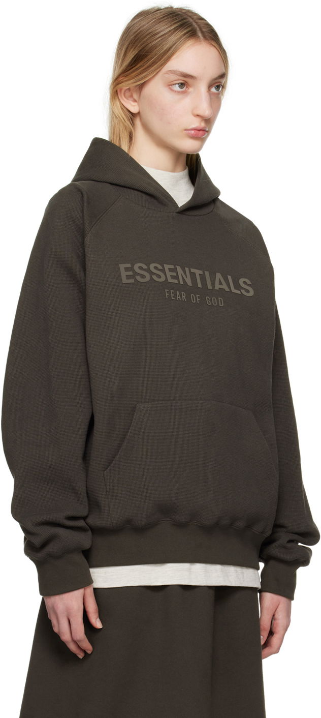 Суитчър Fear of God Fear of God ESSENTIALS Raglan Waffle Knit Hoodie Кафяво | 192BT224020F, 1