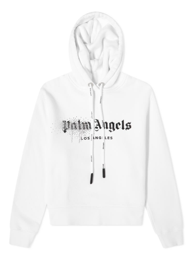 Суитчър Palm Angels Rhinestone Spray Logo Hoodie Бяло | PWBB022F22FLE0020110