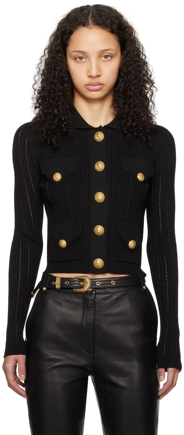Пуловер Balmain Button Cardigan Черно | CF1KL150KF24, 0