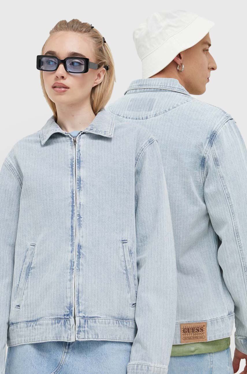 Яке GUESS Originals Herringbone Zip Denim Jacket Синьо | M3GG75D4ZW0, 0