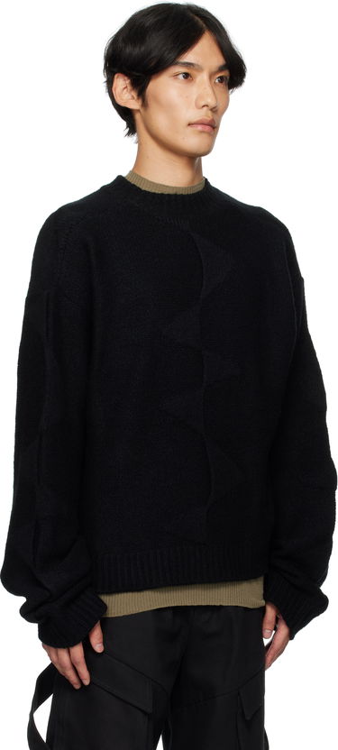 Пуловер HELIOT EMIL HELIOT EMIL Cropped Spiral Knit Sweater Черно | PREAW25_M_07_063_BLK01_CO, 1