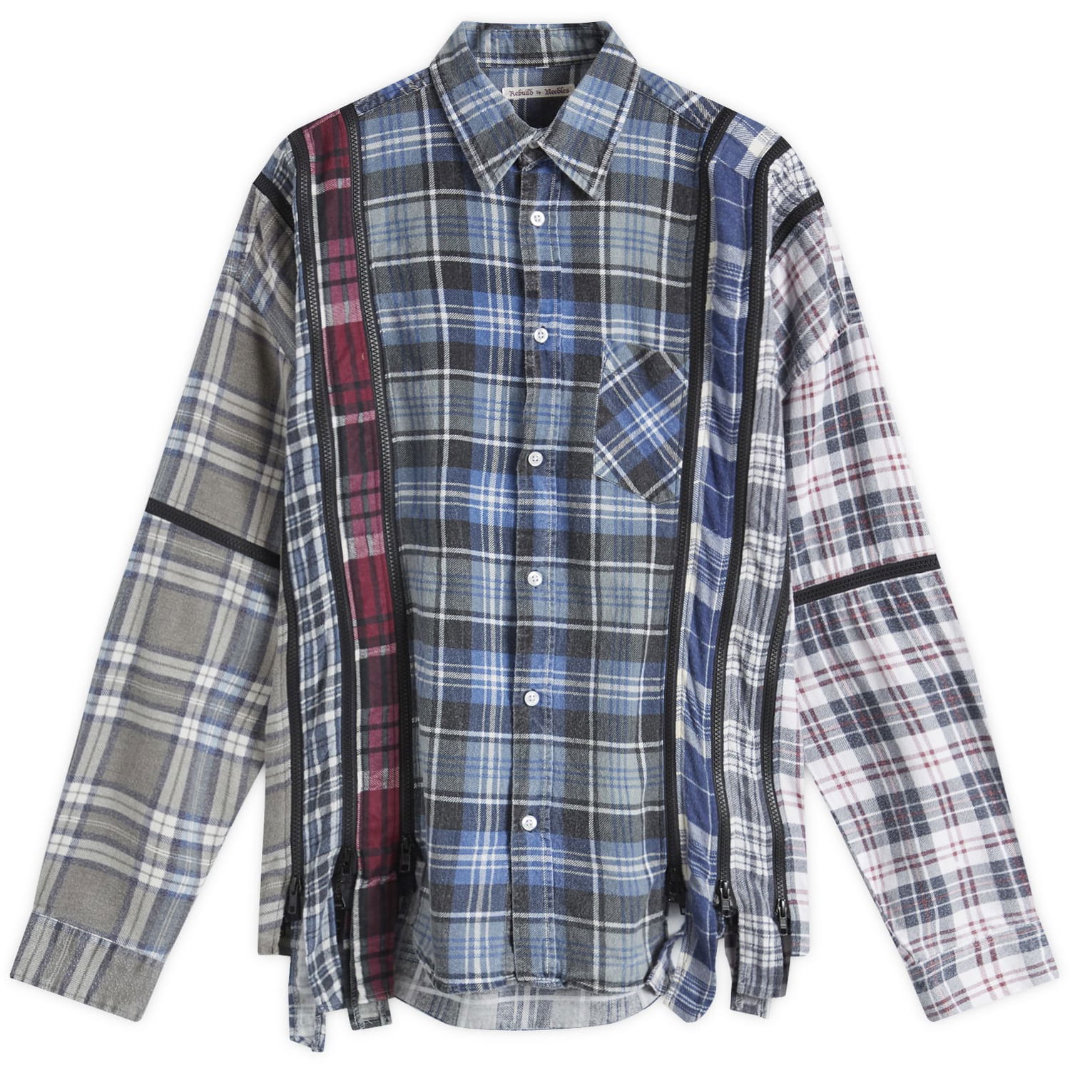 Риза Needles 7 Cuts Wide Flannel Shirt Синьо | PU347-ASS, 0