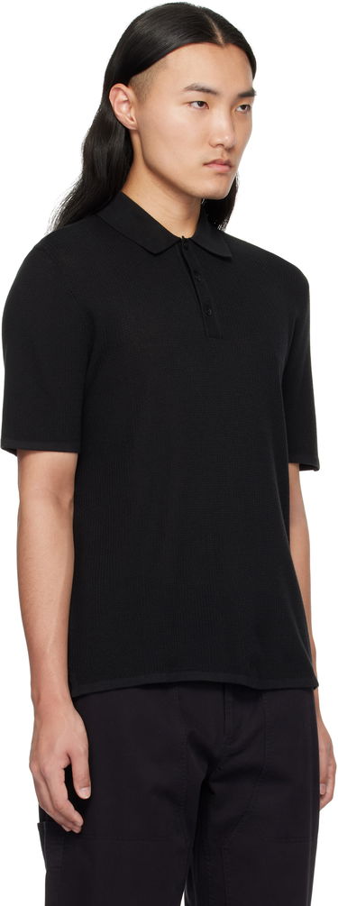 Поло тениска rag & bone Harvey Knit Polo Shirt Черно | MBS22S018KI18, 4