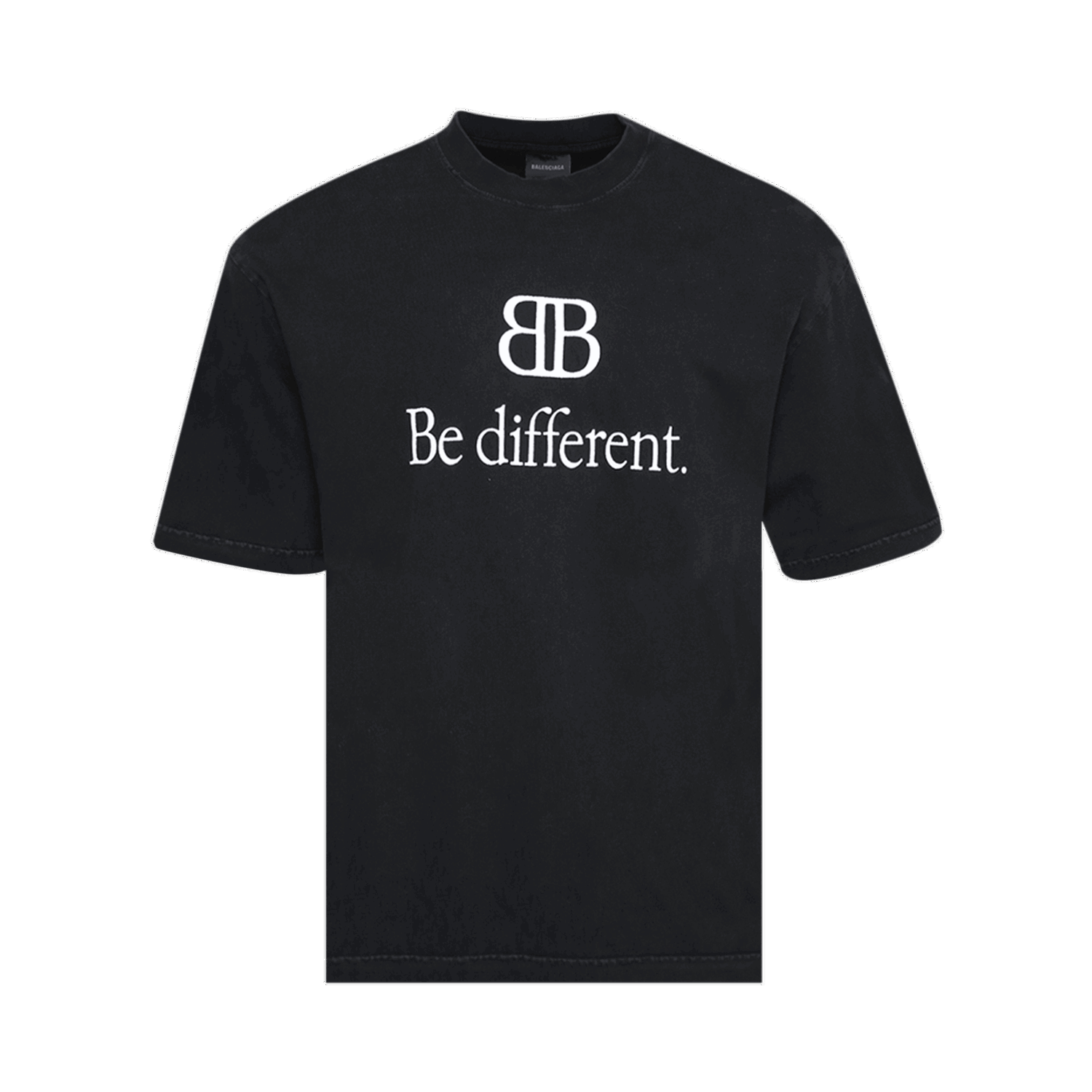 Тениска Balenciaga Medium Fit T-Shirt Be Different Черно | 612966 TNVU9 1070, 0
