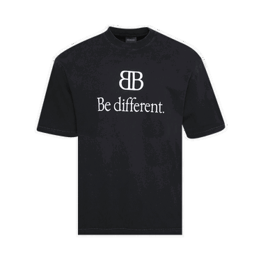 Тениска Balenciaga Medium Fit T-Shirt Be Different Черно | 612966 TNVU9 1070, 0