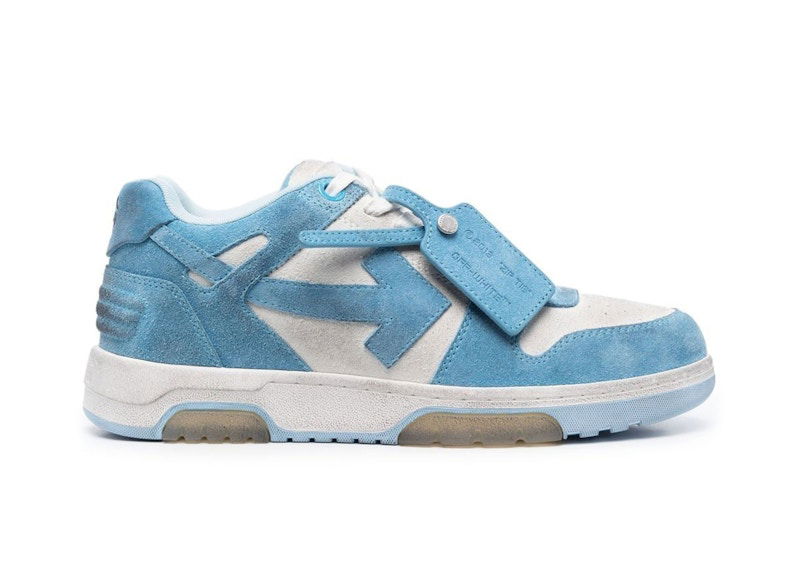 Кецове и обувки Off-White OOO Low Out Of Office Vintage Suede White Light Blue Синьо | OMIA189S23LEA0110140, 0