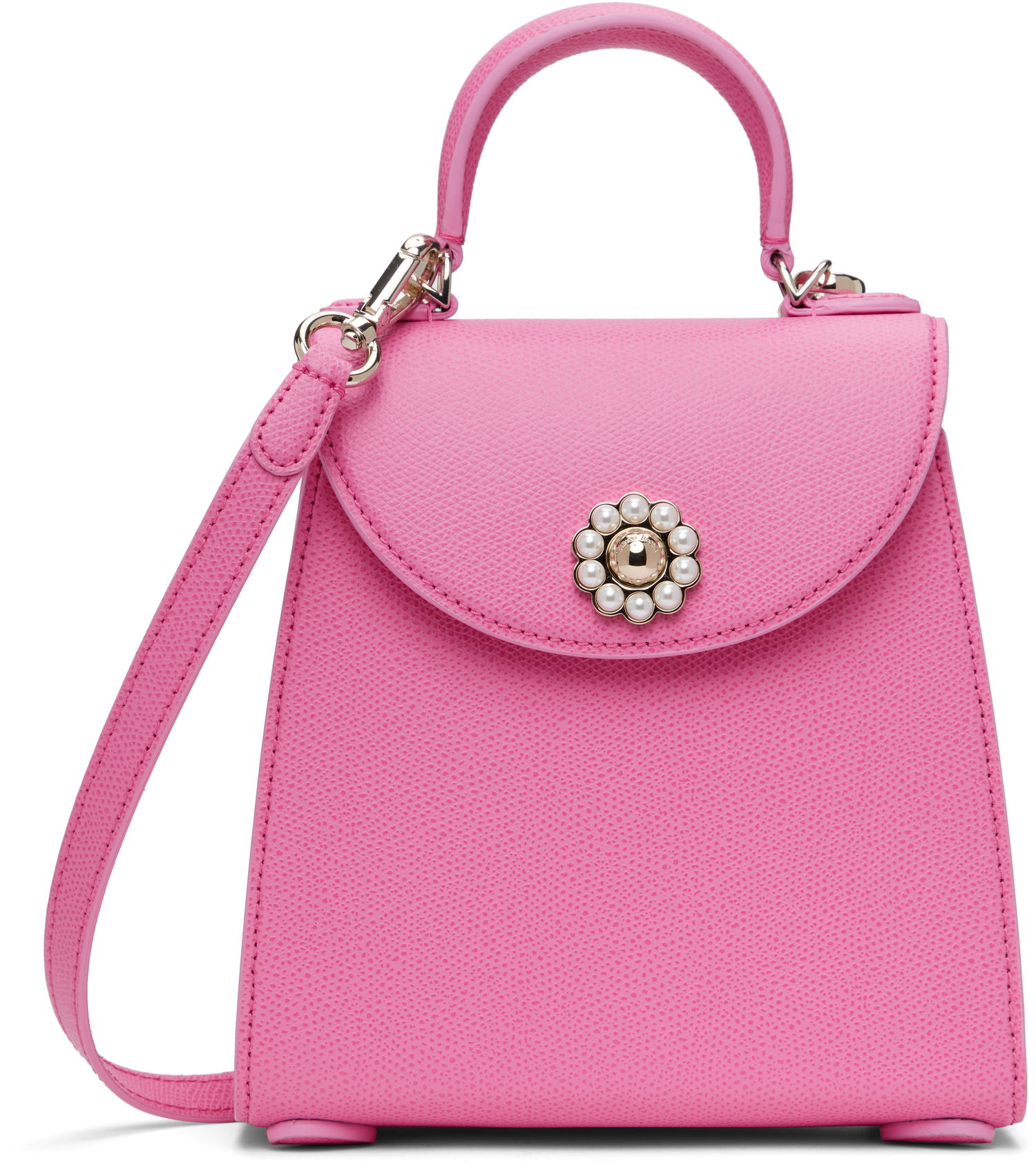 Дамска чанта Simone Rocha Simone Rocha Mini Valentine Pearl-Embellished Crossbody Bag Розово | BAG172 0787, 0