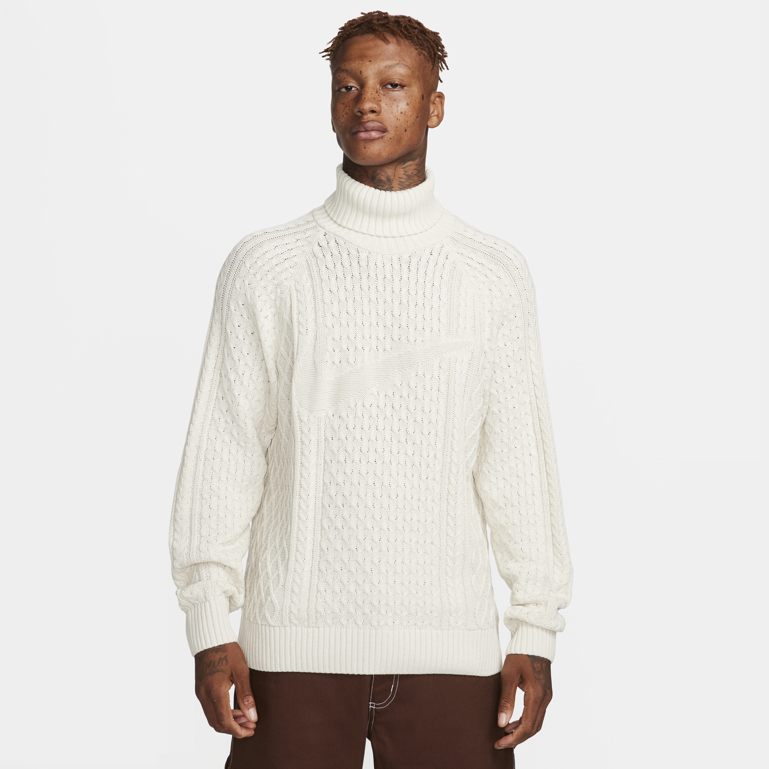 Пуловер Nike Life Cable Knit Turtleneck Jumper Бяло | FB7770-072, 0