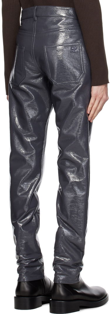 Дънки Courrèges Crinkled Slim-Fit Trousers Сиво | 123CPA022VY0014, 2