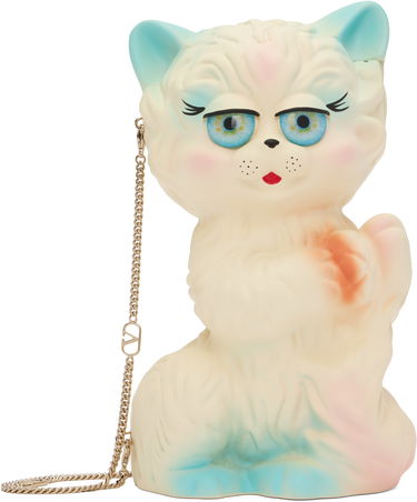Дамска чанта Valentino Valentino Garavani Le Chat de La Maison Minaudiere Clutch Bag Бяло | 6W0B0R69WIY, 0