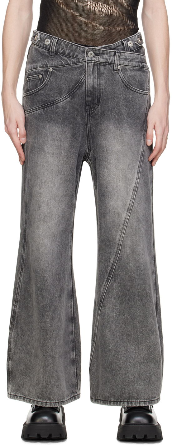Дънки Feng Chen Wang Feng Chen Wang Paneled Jeans Сиво | FUS17TR02, 0