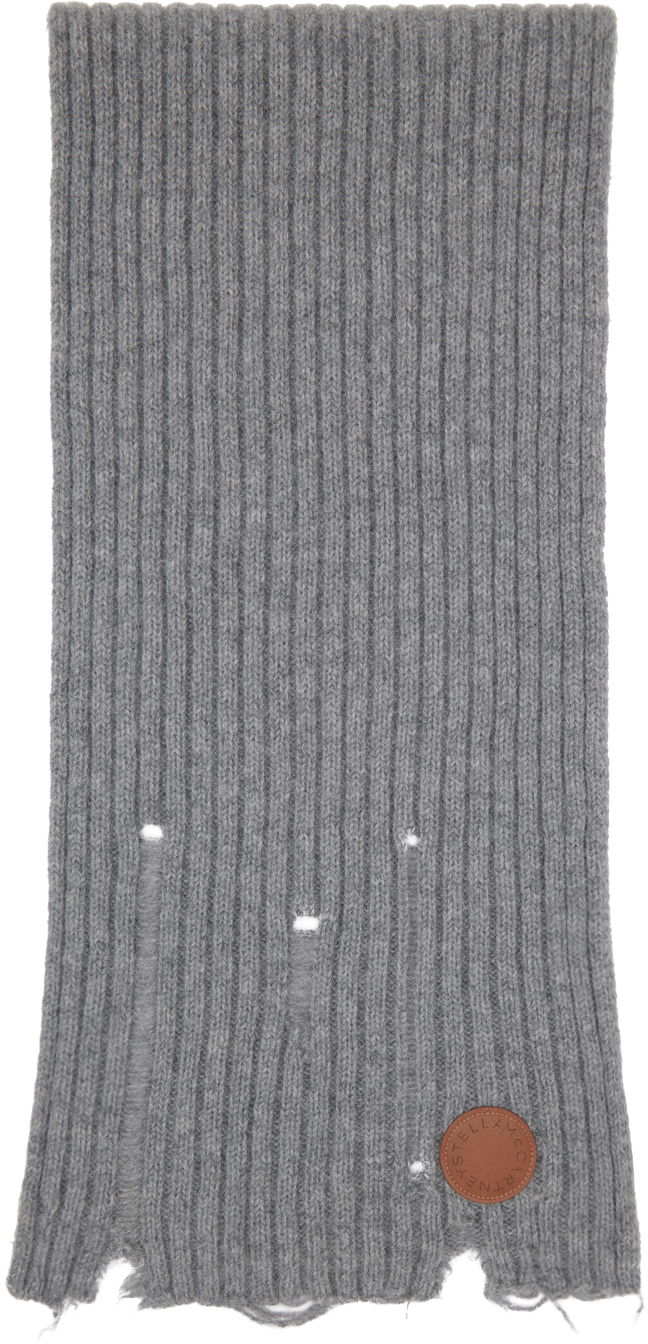 Пуловер Stella McCartney Stella McCartney Distressed Knit Scarf Сиво | 6K08933S2536, 0