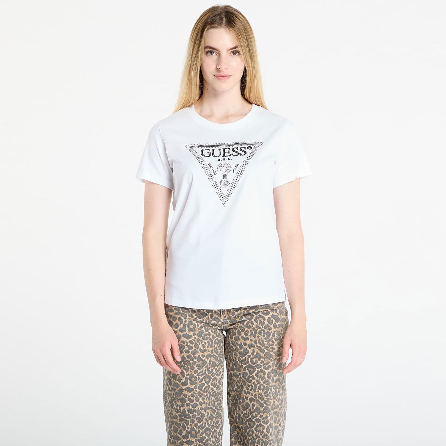 Тениска GUESS GUESS Krystal Triangle Tee Бяло | W5BI18I3Z14-G011, 0