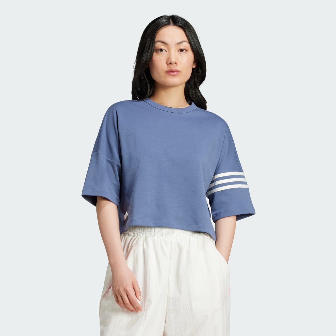 Съкратен топ adidas Performance Neuclassics Cropped T-Shirt Синьо | IX9880, 0