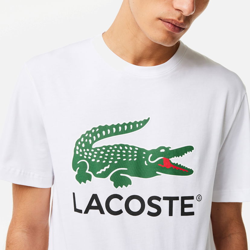 Тениска Lacoste Big Croc Classic Cotton-Jersey Бяло | TH1285-001