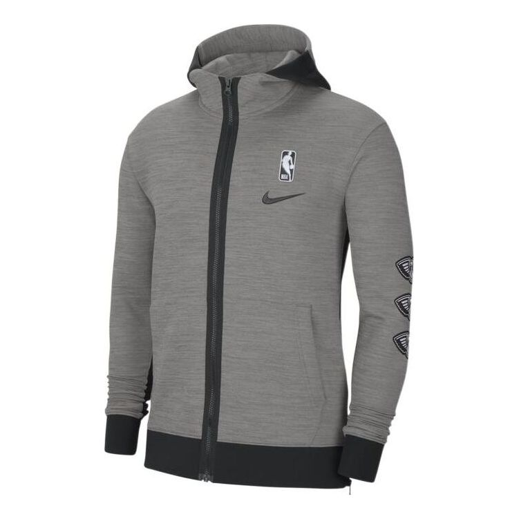 Суитчър Nike NBA New Orleans Pelicans Therma Flex Showtime Zipper Hooded Jacket Сиво | CU0515-063, 0
