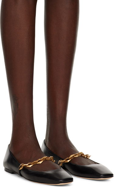 Грижа за обувките Jimmy Choo Jimmy Choo Tilda Chain Ballerina Flats Черно | DIAMOND TILDA FLAT, 3