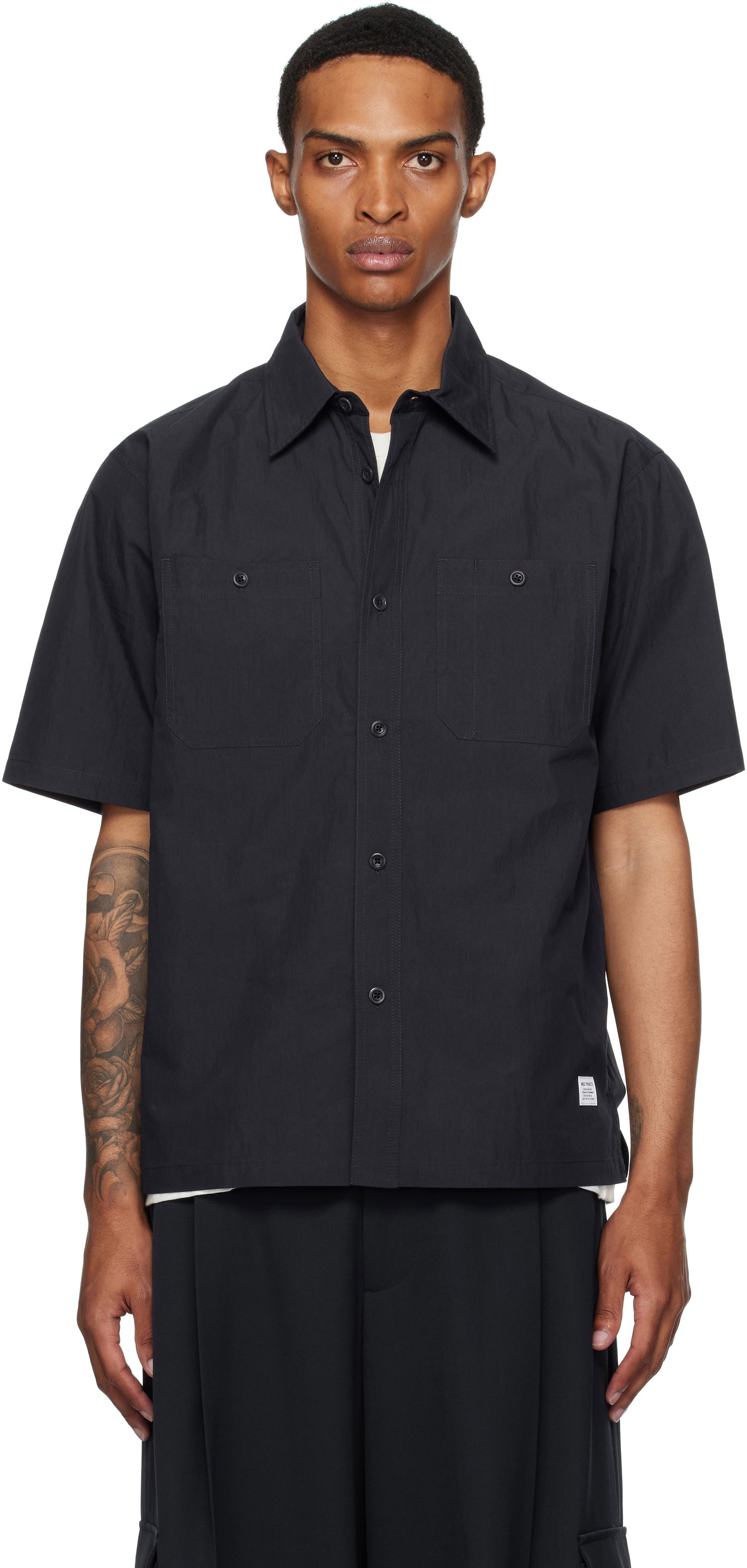 Риза NORSE PROJECTS Norse Projects Ivan Tech Poplin Short Sleeve Shirt Черно | N40-0826, 0