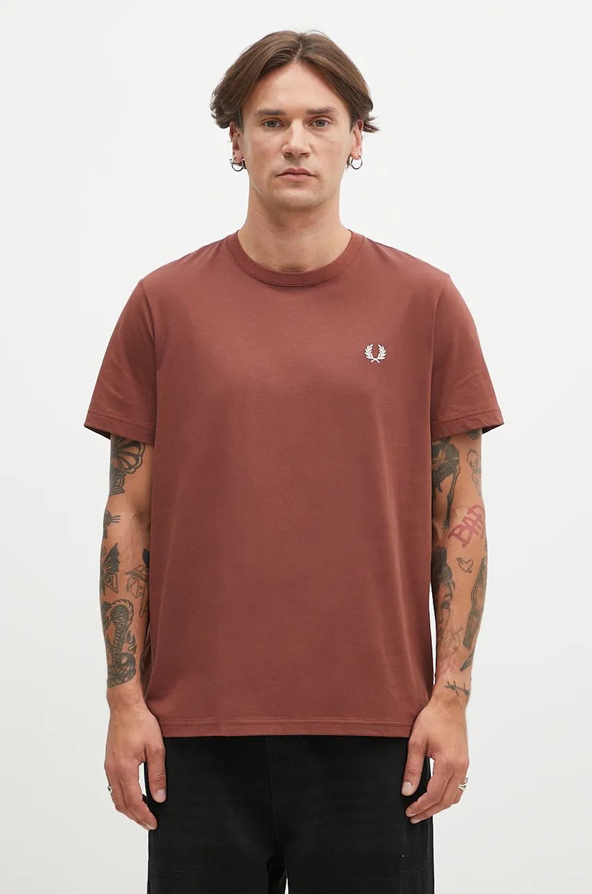 Тениска Fred Perry Crew Neck T-Shirt With Print Кафяво | M1600.W52, 0