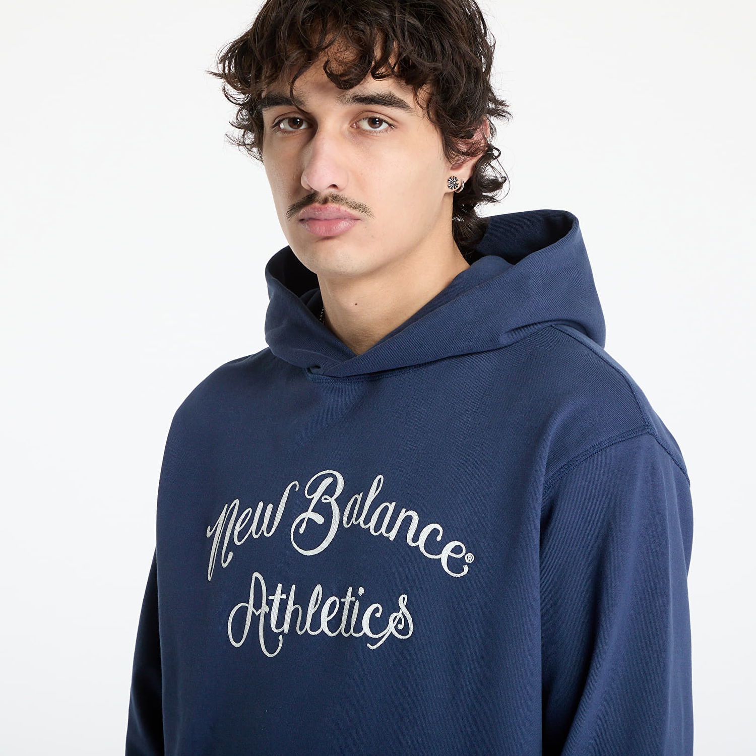 Суитчър New Balance Athletics Relaxed League Hoodie Тъмно синьо | MT51935NNY, 1