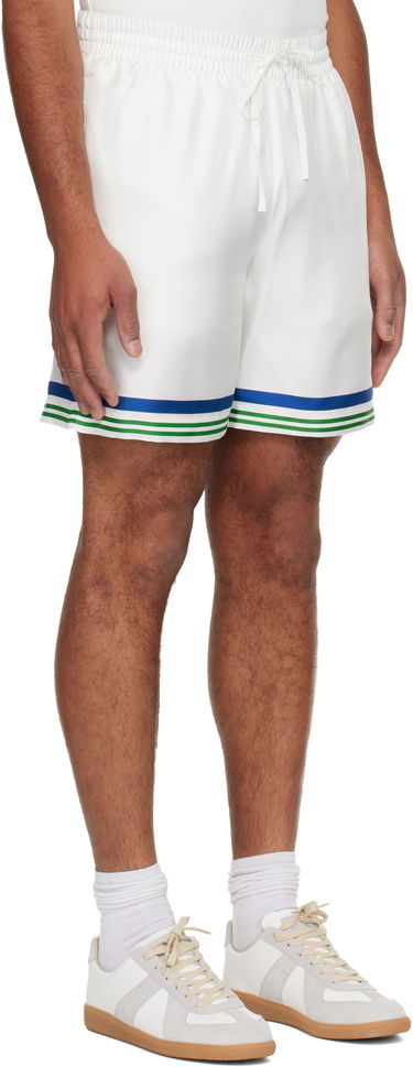 Къси панталони Casablanca Tennis Club Icon Silk Twill Shorts Бяло | M-AW25-TR-012-01, 1
