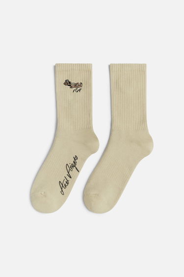 Чорапи AXEL ARIGATO Wes Embroidered Socks Бежово | X2245001, 2