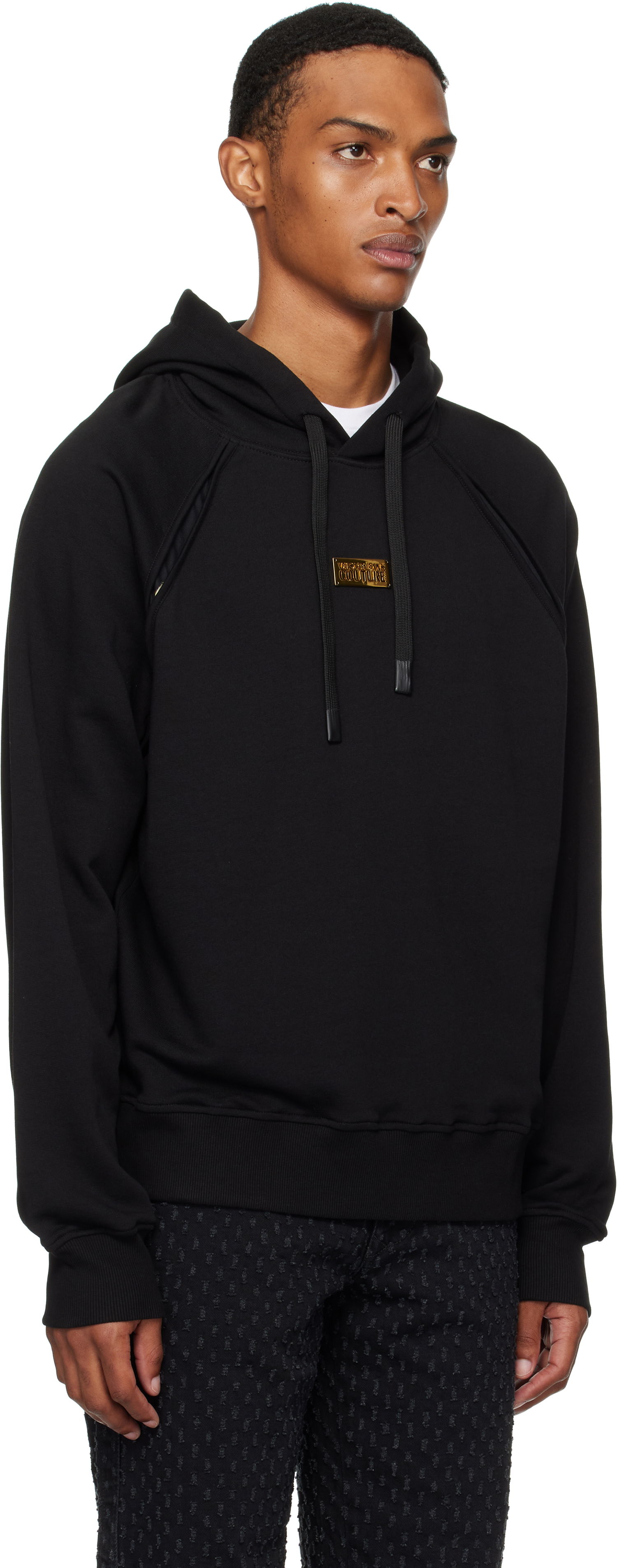 Суитчър Versace Outline Barocco Relaxed-Fit Hoodie Черно | E78GAI314_EF0010, 1