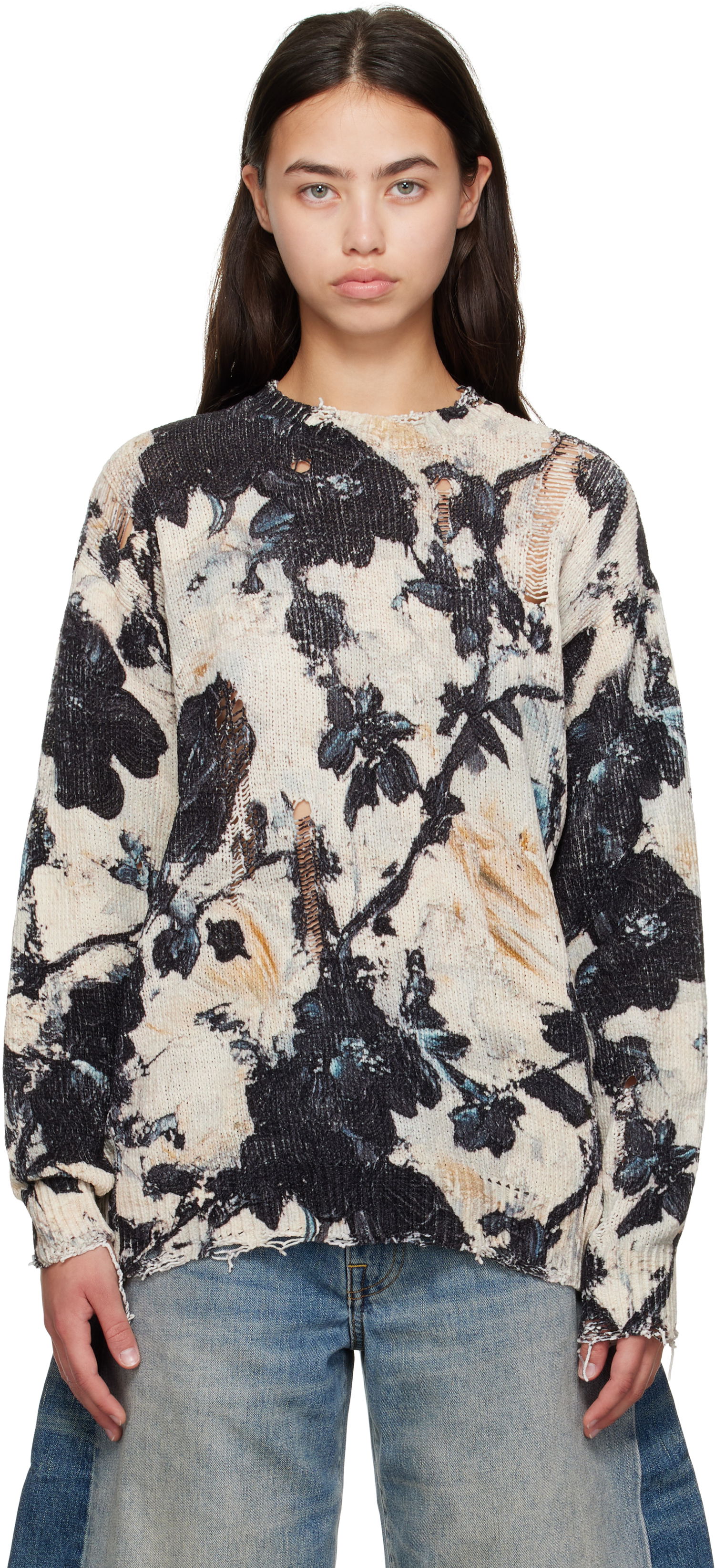 Пуловер R13 R13 Printed Boyfriend Sweater Многоцветен | R13WY199-Y220A, 0