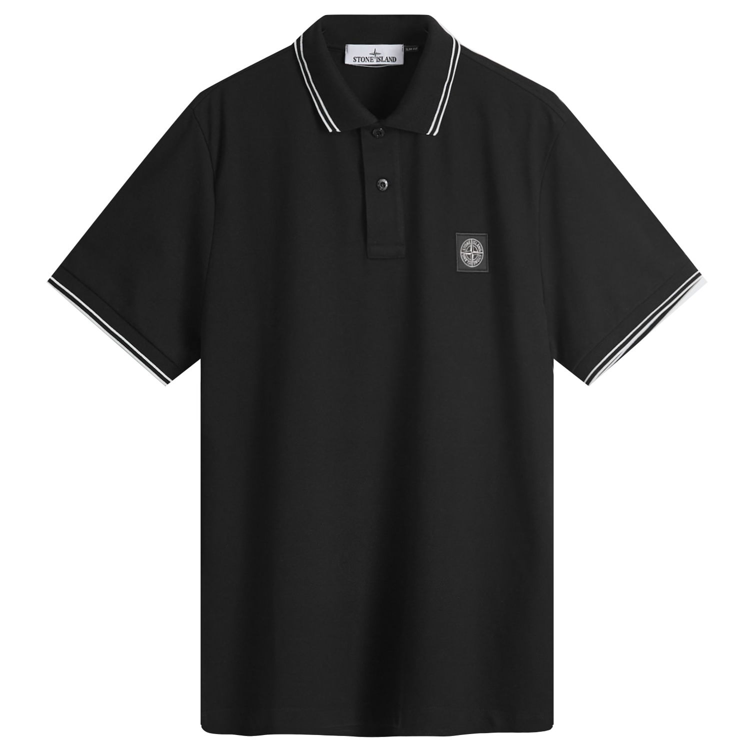 Поло тениска Stone Island Patch Polo Черно | 81152SC18-A0029, 0