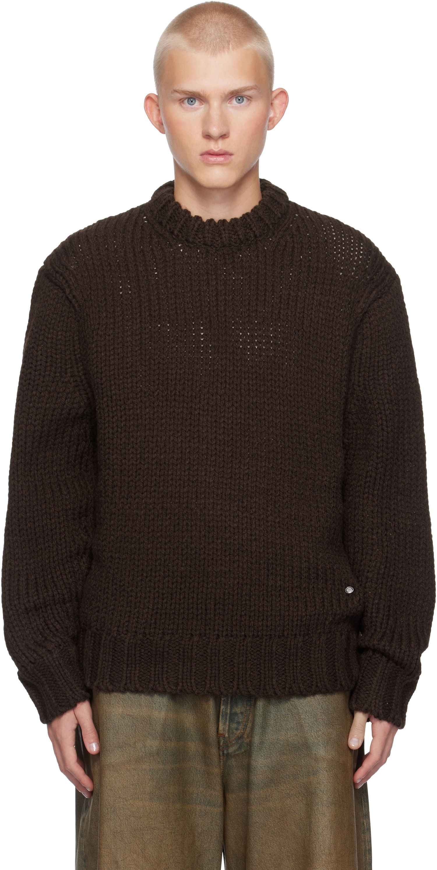 Пуловер We11done Chunky Knit Sweater Кафяво | WD-KT3-24-649-U-BR, 0