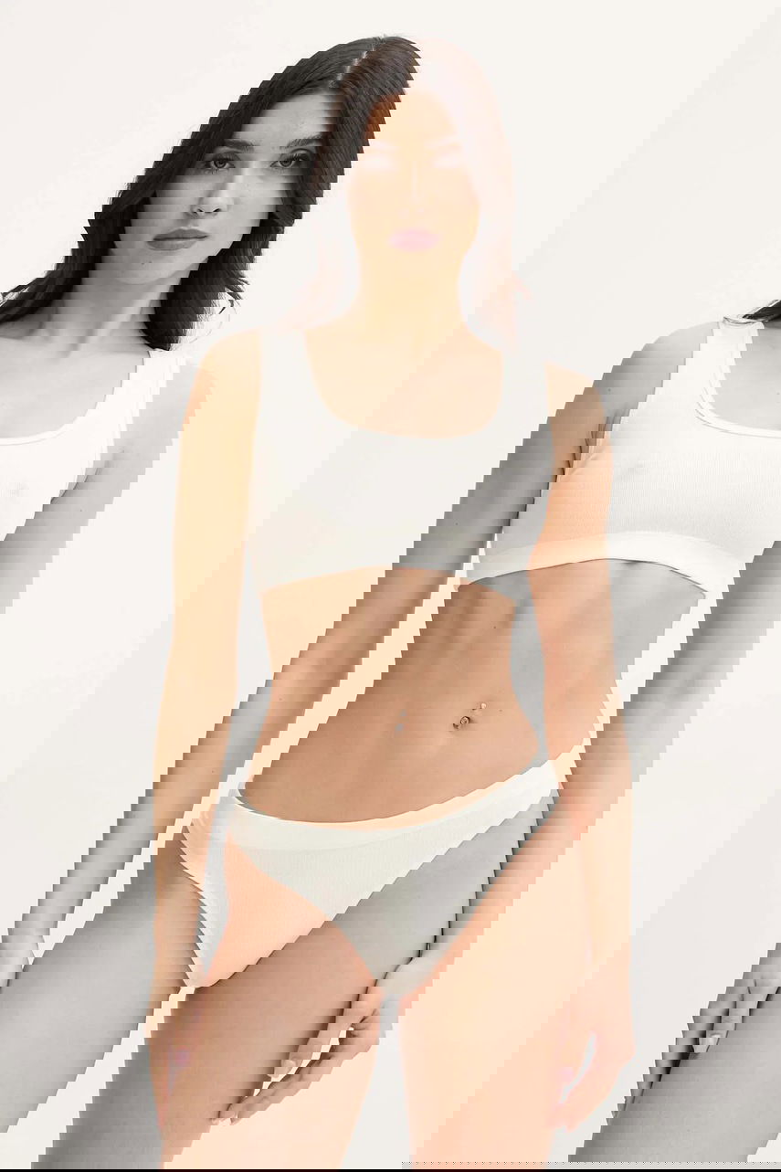 Потник Samsoe Samsoe Samsoe Samsoe SANAOMI Ribbed Crop Tank Top Бяло | F25100141, 1