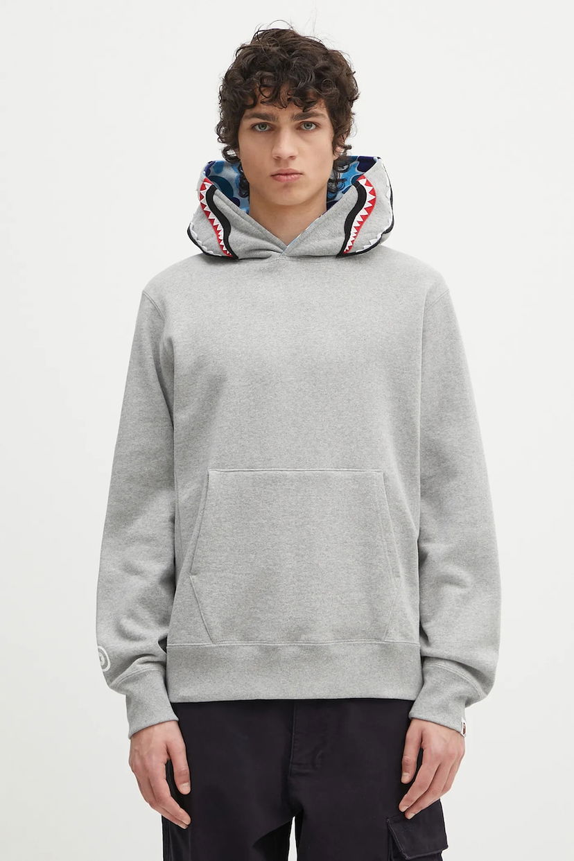 Суитчър BAPE Abc Camo Shark Pullover Hoodie Сиво | 1L30114009