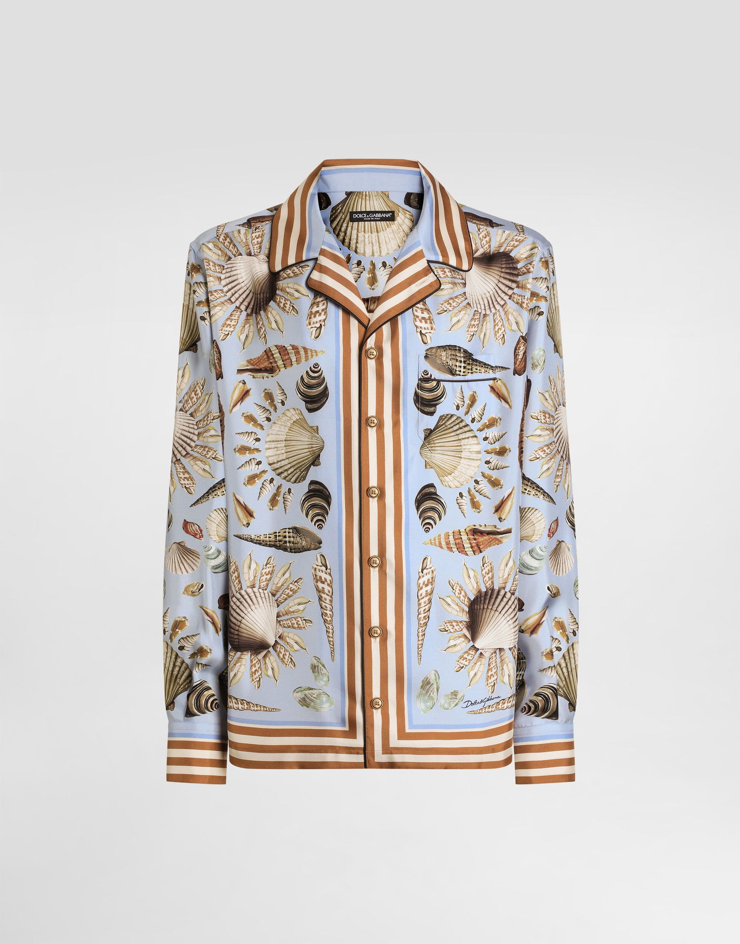 Риза Dolce & Gabbana Dolce & Gabbana Shell-print Silk Twill Vanity Shirt Многоцветен | G5IF1THI1ZBHC5PK, 0