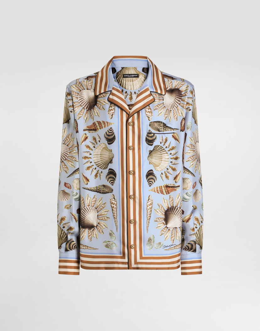 Риза Dolce & Gabbana Dolce & Gabbana Shell-print Silk Twill Vanity Shirt Многоцветен | G5IF1THI1ZBHC5PK