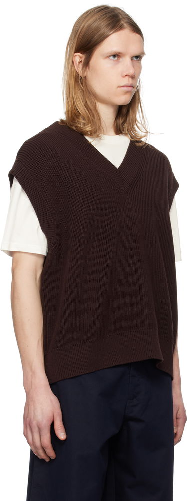 Пуловер Studio Nicholson Studio Nicholson 5GG Knit Vest Кафяво | CULKIN SNM - 1305, 1