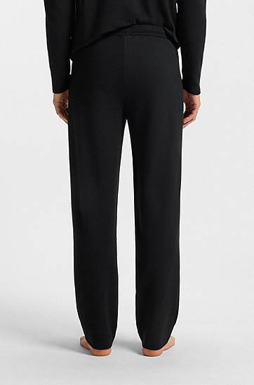 Спортни панталони BOSS BOSS Cotton-Blend Pyjama Bottoms with Embroidered Logo Черно | 50535877, 1