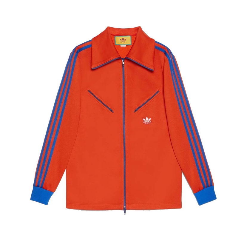 Суитчър Gucci adidas x Zip Sweatshirt Orange/Blue Червено | 724623 XJEGU 7476