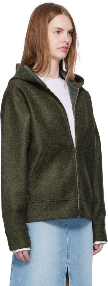 Суитчър A.P.C. A.P.C. Alvin Wool Zip-Up Hoodie Зелено | PSAFU-M27993, 1
