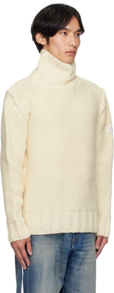 Пуловер Maison Margiela MM6 Maison Margiela Chunky Wool Turtleneck Sweater Бяло | SH2HA0008 M13166, 1