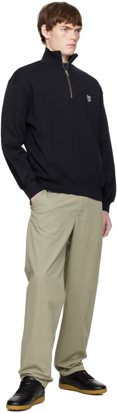 Суитчър MAISON KITSUNÉ Maison Kitsuné Fox Head Comfort Half Zip Sweatshirt Черно | PM00305KM0341, 3