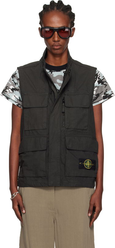 Жилетка Stone Island Stone Island Canvas Weave Organic Cotton Vest Черно | K2S15 G100001 S0240, 0