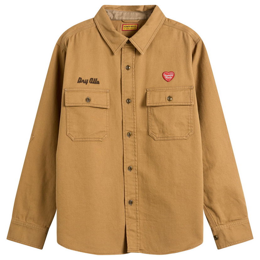 Риза Human Made Work Shirt with Dry Alls Embroidery Кафяво | HM30SH004-BEI
