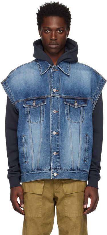 Жилетка We11done We11done Oversized Trucker Vest Синьо | WD-DV3-22-385-U-BL, 0