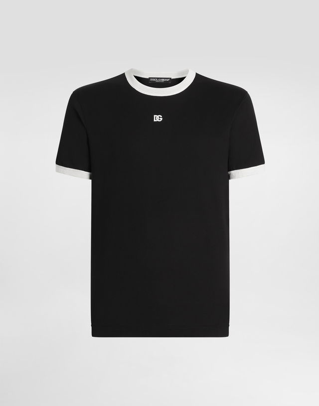 Cotton Ringer T-shirt with DG Logo Embroidery