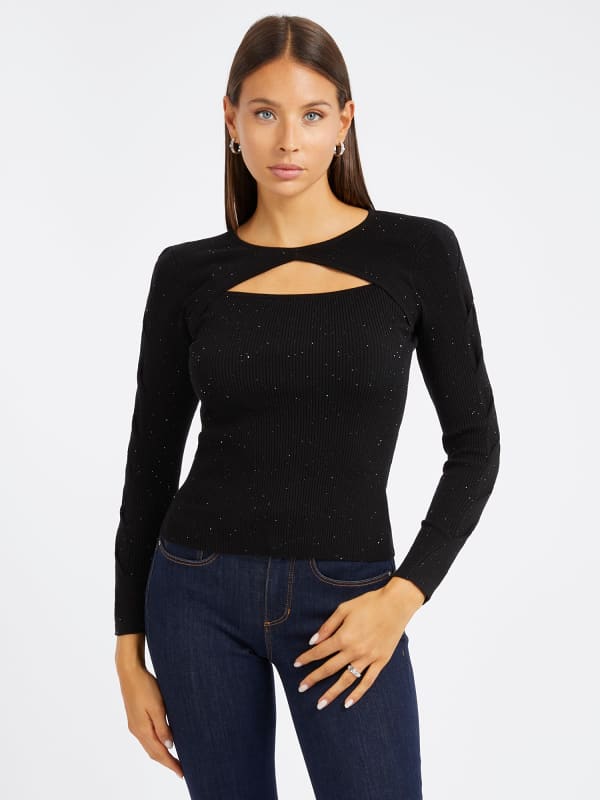 Пуловер GUESS Micro Sequins Sweater Черно | W4RR34Z34O0, 0