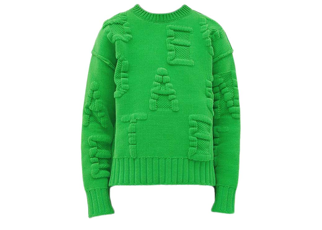 Пуловер Bottega Veneta Embossing Sweater Parakeet Зелено | 687975V1OX04809, 0