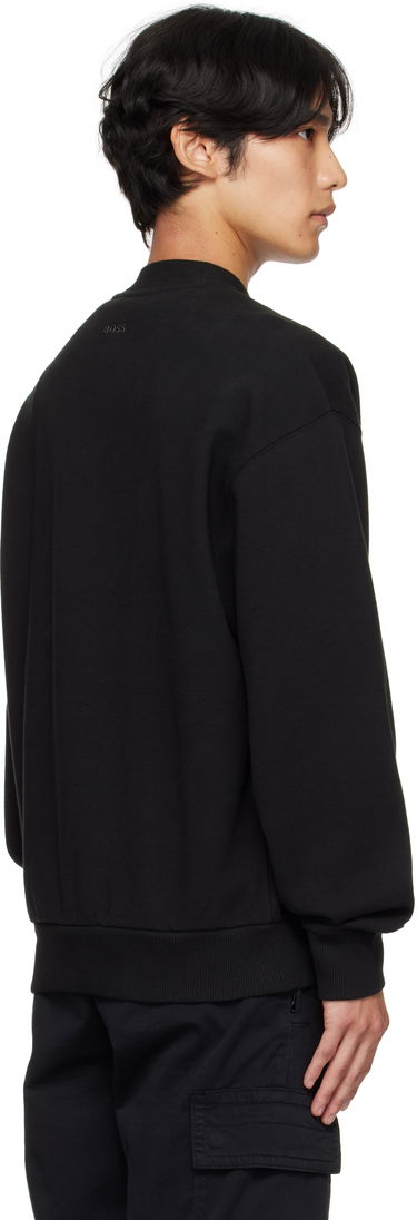 Суитчър BOSS Oversized Cotton Blend Sweatshirt Черно | 50543467, 3