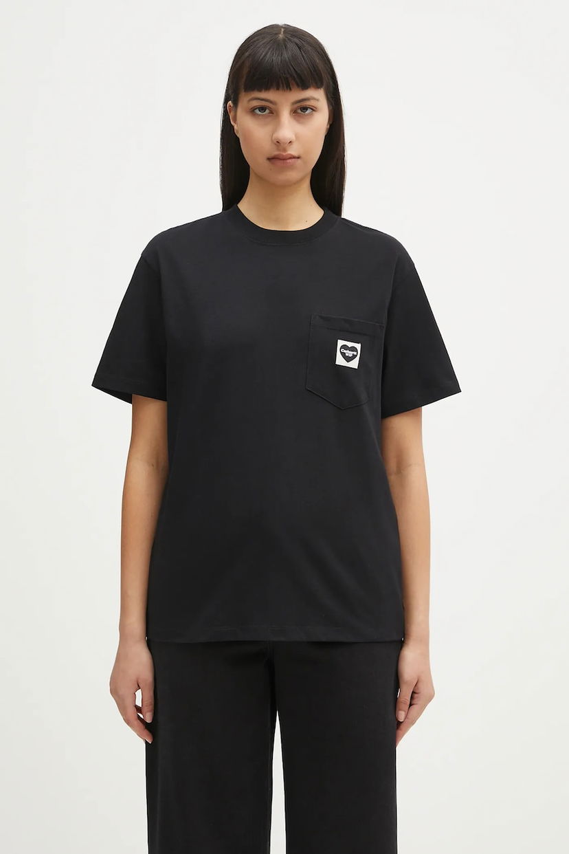 Тениска Carhartt WIP Short Sleeve Pocket Heart T-Shirt Черно | I032180.00EXX