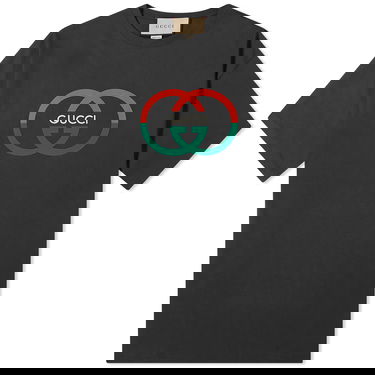 Тениска Gucci Interlocking Logo T-Shirt Черно | 771758-XJF68-1152, 0